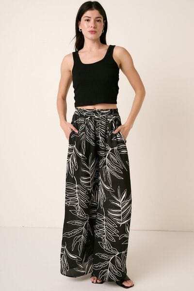 Mittoshop Printed Wide Leg Pants - Trendsi - Flyclothing LLC