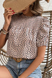 Printed Smocked Puff Sleeve Blouse - Trendsi - Flyclothing LLC
