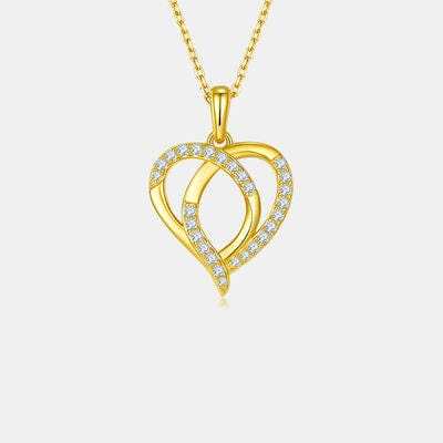 Moissanite 925 Sterling Silver Heart Shape Necklace - Trendsi - Flyclothing LLC