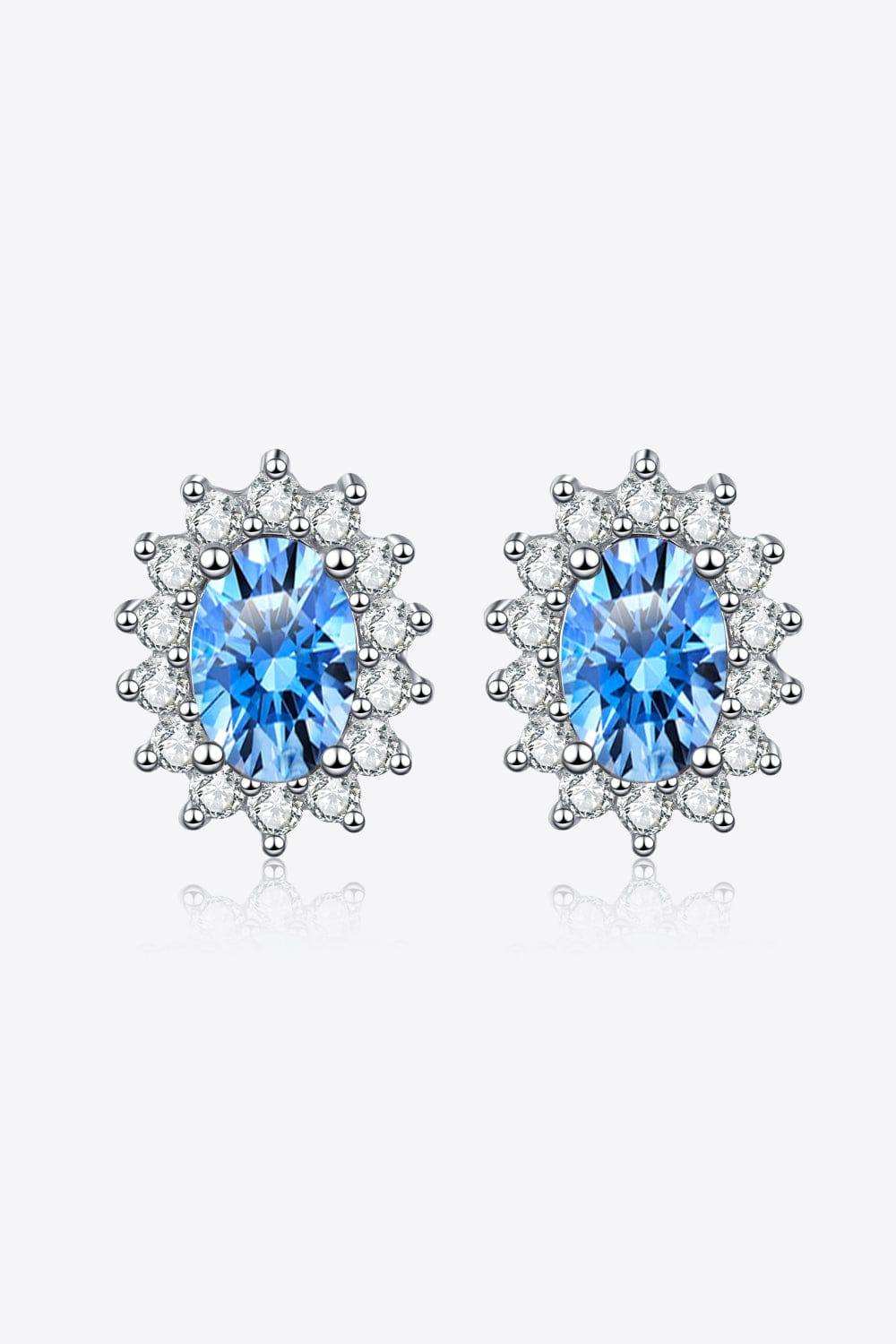 1 Carat Moissanite 925 Sterling Silver Stud Earrings - Trendsi - Flyclothing LLC