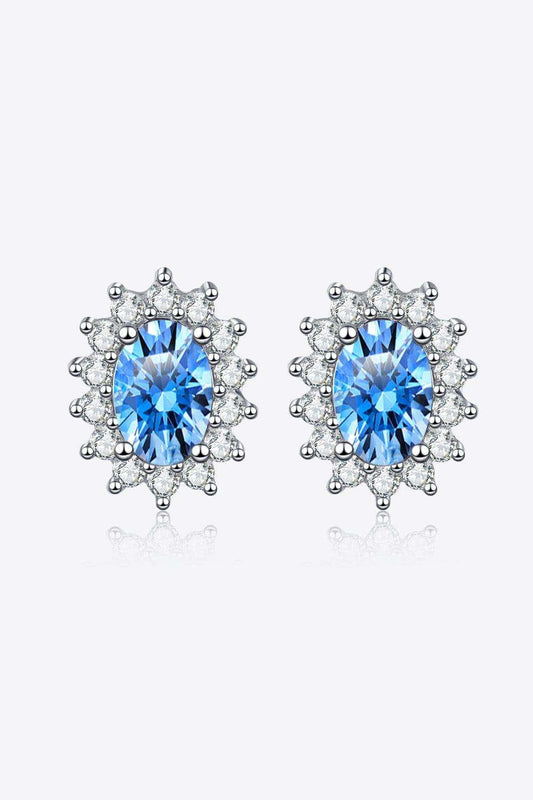1 Carat Moissanite 925 Sterling Silver Stud Earrings - Trendsi - Flyclothing LLC