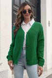 Button Down Ribbed Trim Cardigan - Trendsi - Flyclothing LLC