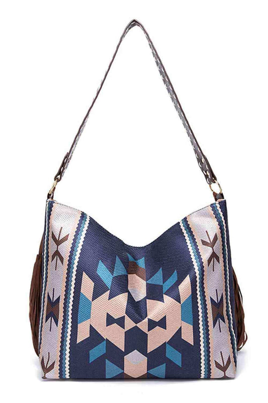 Geometric Canvas Tote Bag - Trendsi - Flyclothing LLC