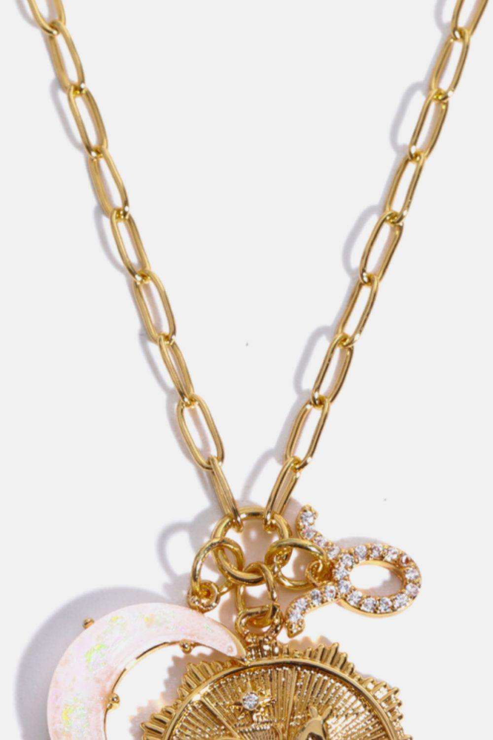Constellation and Moon Pendant Copper Necklace - Trendsi - Flyclothing LLC