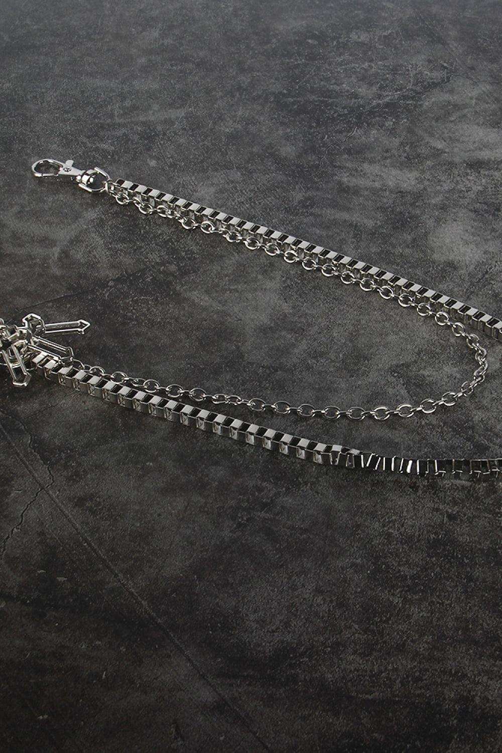 Double-Layered Cross Waist Chain - Trendsi - Flyclothing LLC
