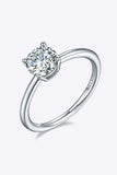 1 Carat Moissanite 925 Sterling Silver Solitaire Ring - Trendsi - Flyclothing LLC