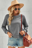Side Slit Drop Shoulder Sweatshirt - Trendsi - Flyclothing LLC