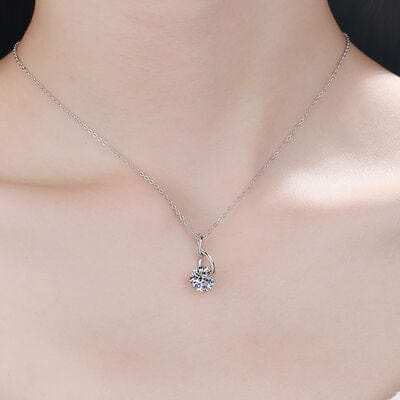 2 Carat Moissanite 925 Sterling Silver Necklace - Trendsi - Flyclothing LLC