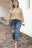Plus Size Exposed Seam Dropped Shoulder T-Shirt - Trendsi - Flyclothing LLC