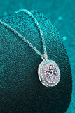 925 Sterling Silver Rhodium-Plated 1 Carat Moissanite Pendant Necklace - Trendsi - Flyclothing LLC
