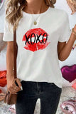 XOXO Lip Graphic Round Neck T-Shirt - Trendsi - Flyclothing LLC