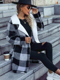 Plaid Open Front Coat with Pockets - Trendsi - Flyclothing LLC