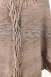 Multicolored Fringe Trim Poncho - Trendsi - Flyclothing LLC