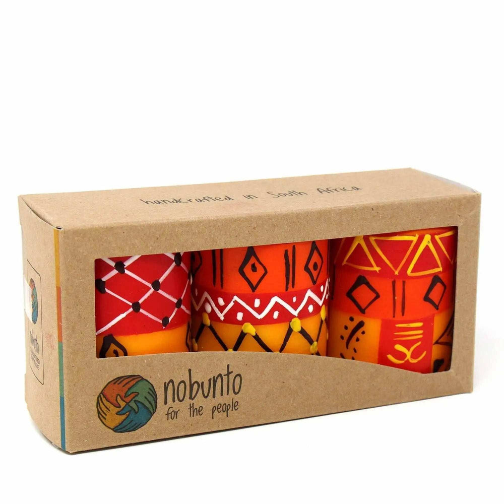 Set of Three Boxed Hand-Painted Candles - Zahabu Design - Nobunto - Nobunto - Flyclothing LLC