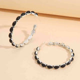 Artificial Turquoise C-Hoop Earrings - Trendsi - Flyclothing LLC