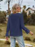 V-Neck Flounce Sleeve Blouse - Trendsi - Flyclothing LLC