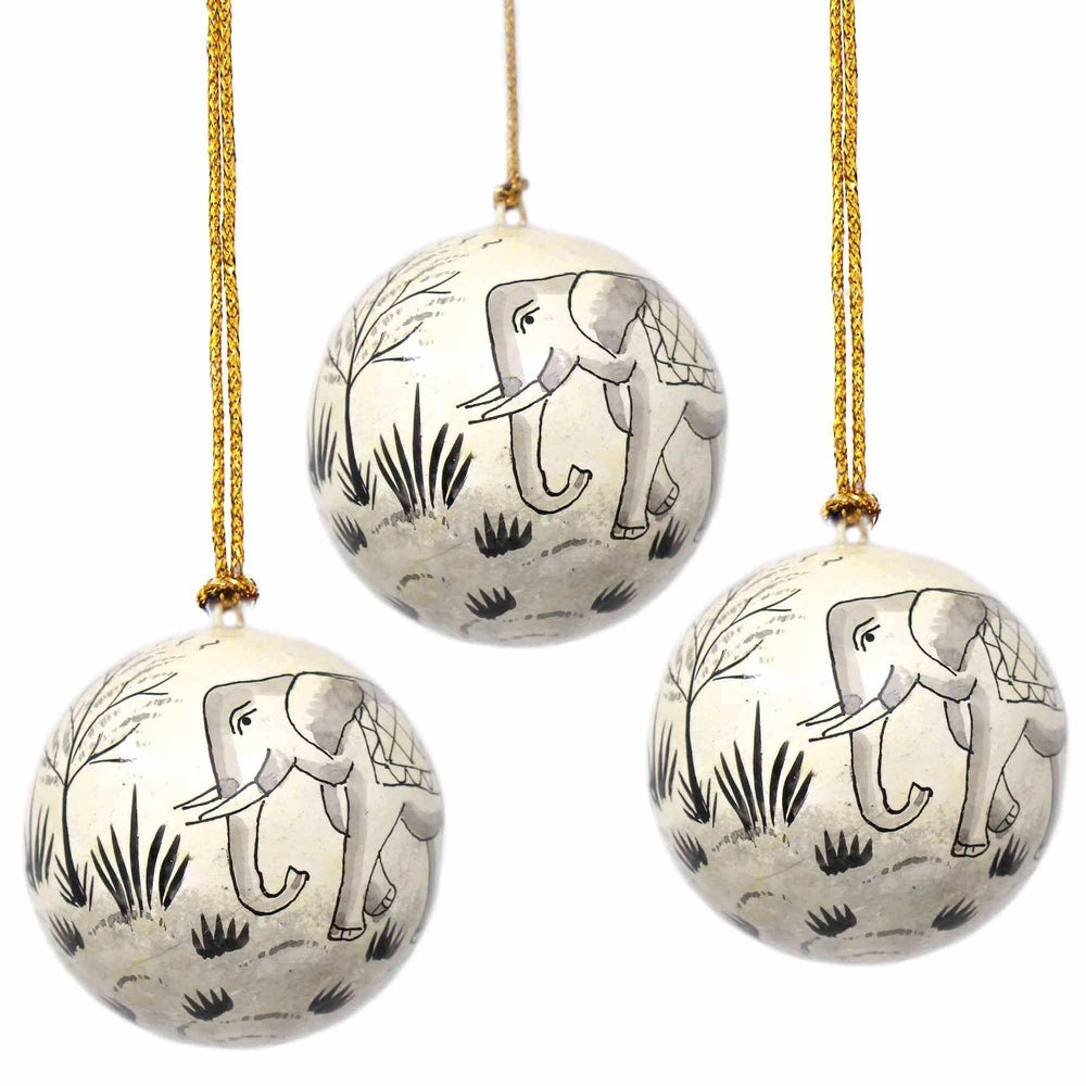 Handpainted Ornament Elephant - Pack of 3 - Asha Handicrafts - Flyclothing LLC