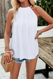 Ruched Grecian Neck Tank - Trendsi - Flyclothing LLC