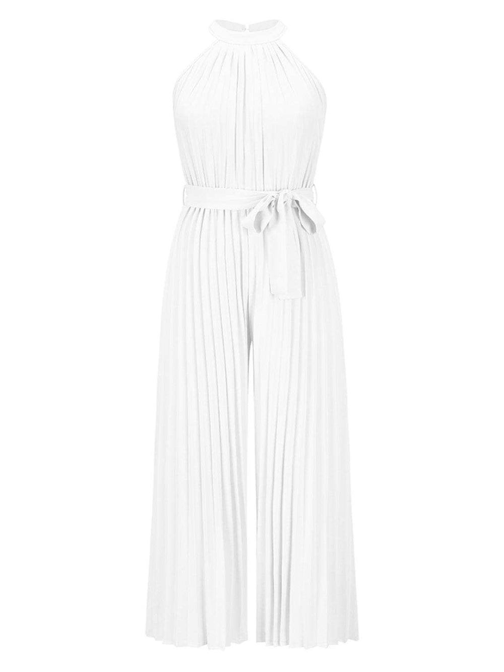 Cutout Tied Pleated Sleeveless Jumpsuit - Trendsi - Flyclothing LLC