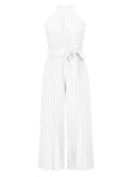 Cutout Tied Pleated Sleeveless Jumpsuit - Trendsi - Flyclothing LLC