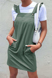 Ruffed Overall Dress with Pockets - Trendsi - Flyclothing LLC