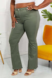 Zenana Clementine Full Size High-Rise Bootcut Jeans in Olive - Trendsi - Flyclothing LLC