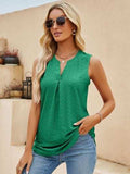 Eyelet Notched Tank - Trendsi - Flyclothing LLC