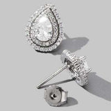 925 Sterling Silver Zircon Teardrop Shape Stud Earrings - Trendsi - Flyclothing LLC