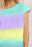 Tie Dye Round Neck Short Sleeve Tee - Trendsi - Flyclothing LLC