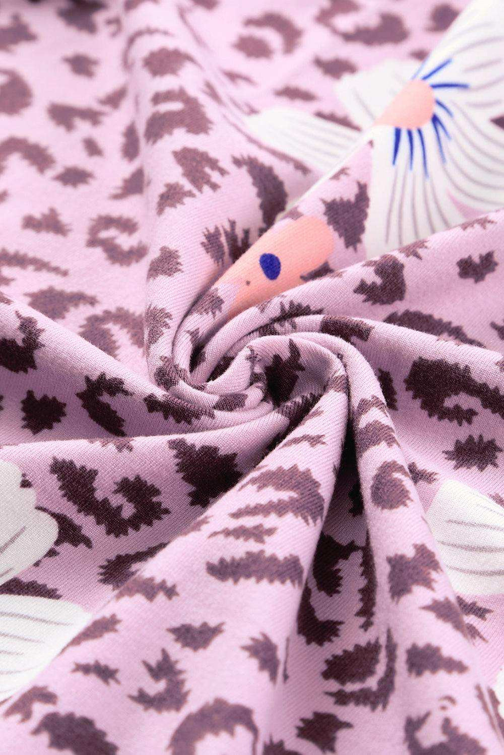 Printed Side Slit Round Neck Tank - Trendsi - Flyclothing LLC