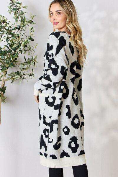 BiBi Leopard Open Front Cardigan - Trendsi - Flyclothing LLC