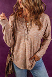 Half Button Dropped Shoulder Long Sleeve T-Shirt - Trendsi - Flyclothing LLC