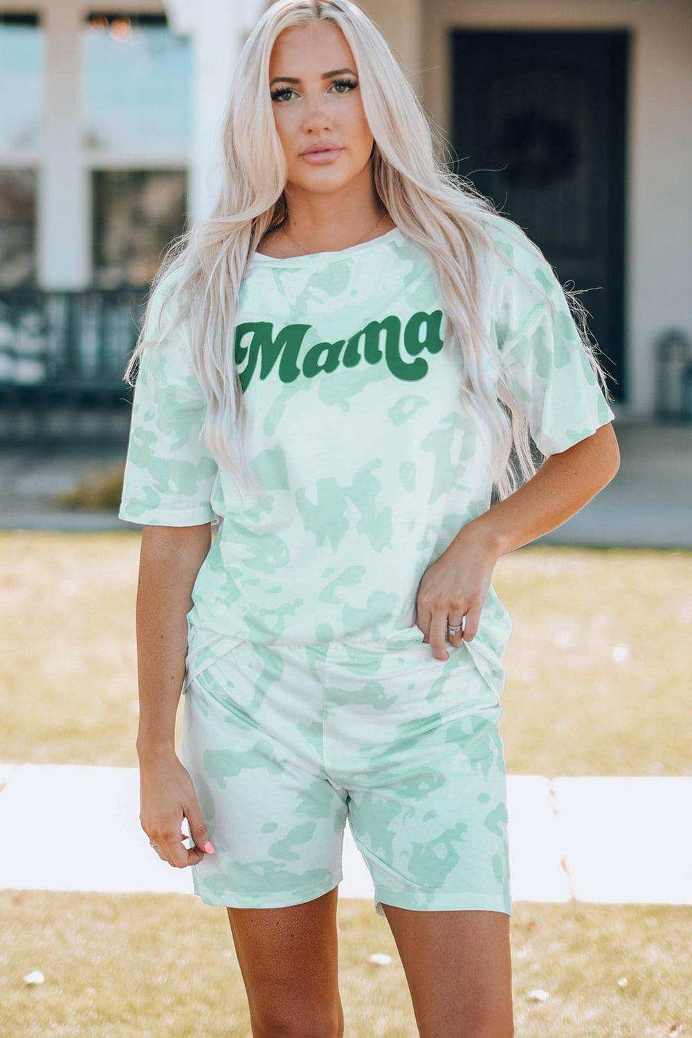 Women Printed Letter Graphic Lounge Set - Trendsi - Flyclothing LLC