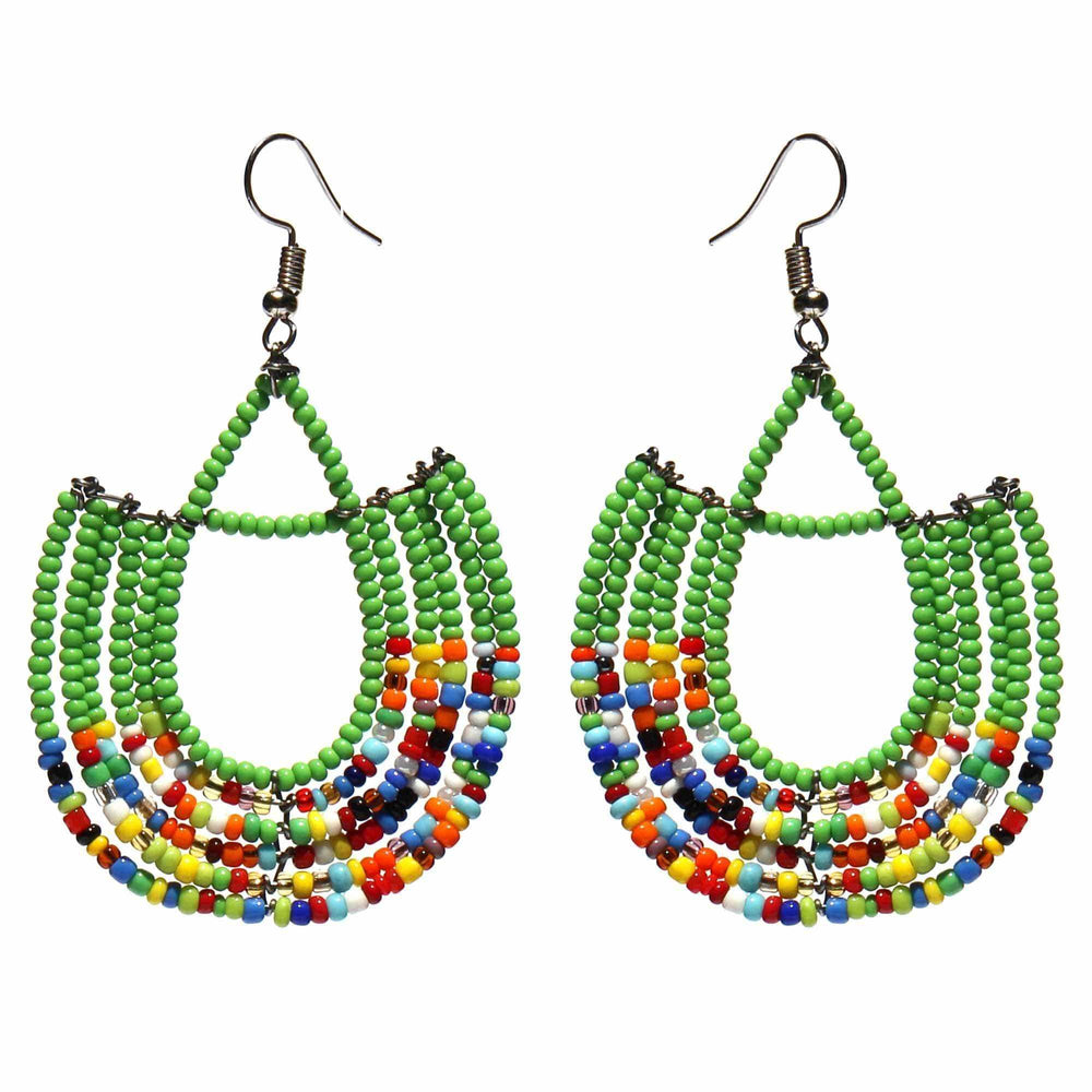 Maasai Bead Basket Dangle Earrings - Jedando - Flyclothing LLC