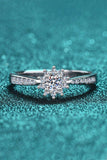 Moissanite Rhodium-Plated Snowflake Ring - Trendsi - Flyclothing LLC