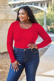 Basic Bae Full Size Round Neck Long Sleeve Bodysuit - Trendsi - Flyclothing LLC