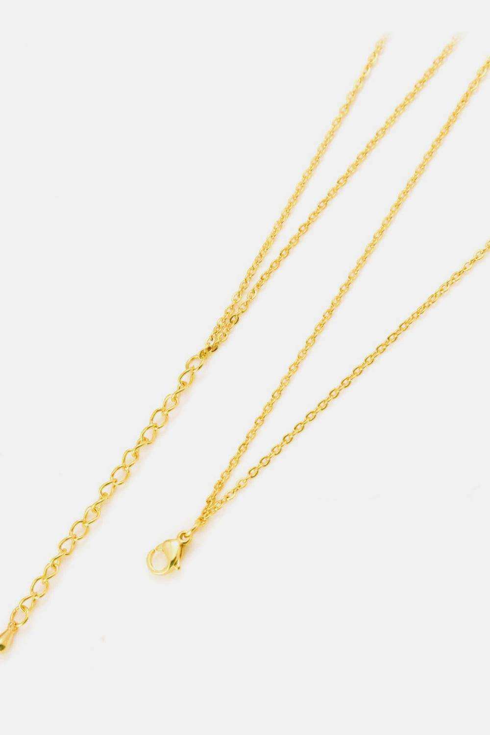 Linked Ring Pendant Chain Necklace - Trendsi - Flyclothing LLC