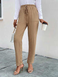 Texture Drawstring Pants with Pockets - Trendsi - Flyclothing LLC