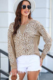 Leopard Round Neck Dropped Shoulder T-Shirt - Trendsi - Flyclothing LLC