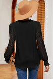 Openwork V-Neck Long Sleeve T-Shirt - Trendsi - Flyclothing LLC