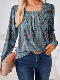 Full Size Square Neck Long Sleeve Blouse - Trendsi - Flyclothing LLC