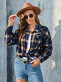 Plaid Button Up Pocketed Shirt - Trendsi - Flyclothing LLC