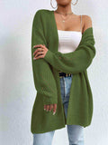 Open Front Dropped Shoulder Slit Cardigan - Trendsi - Flyclothing LLC