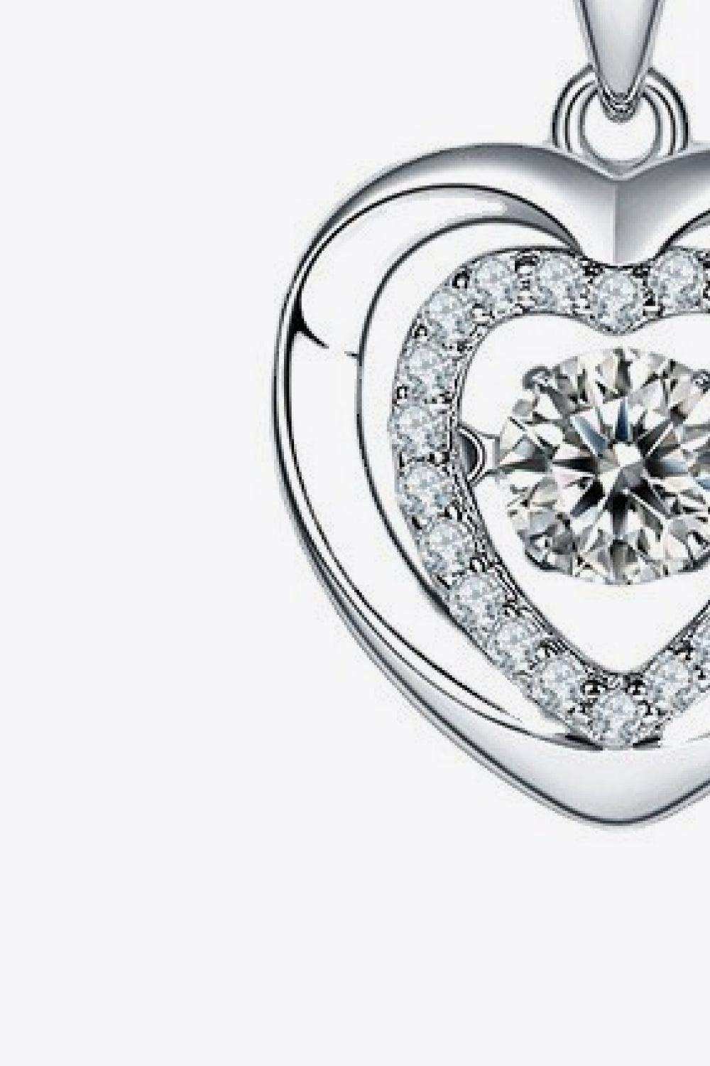 Moissanite Heart Pendant Necklace - Trendsi - Flyclothing LLC