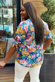 Petal Dew Full Size Floral V-Neck Tie Detail Blouse - Trendsi - Flyclothing LLC