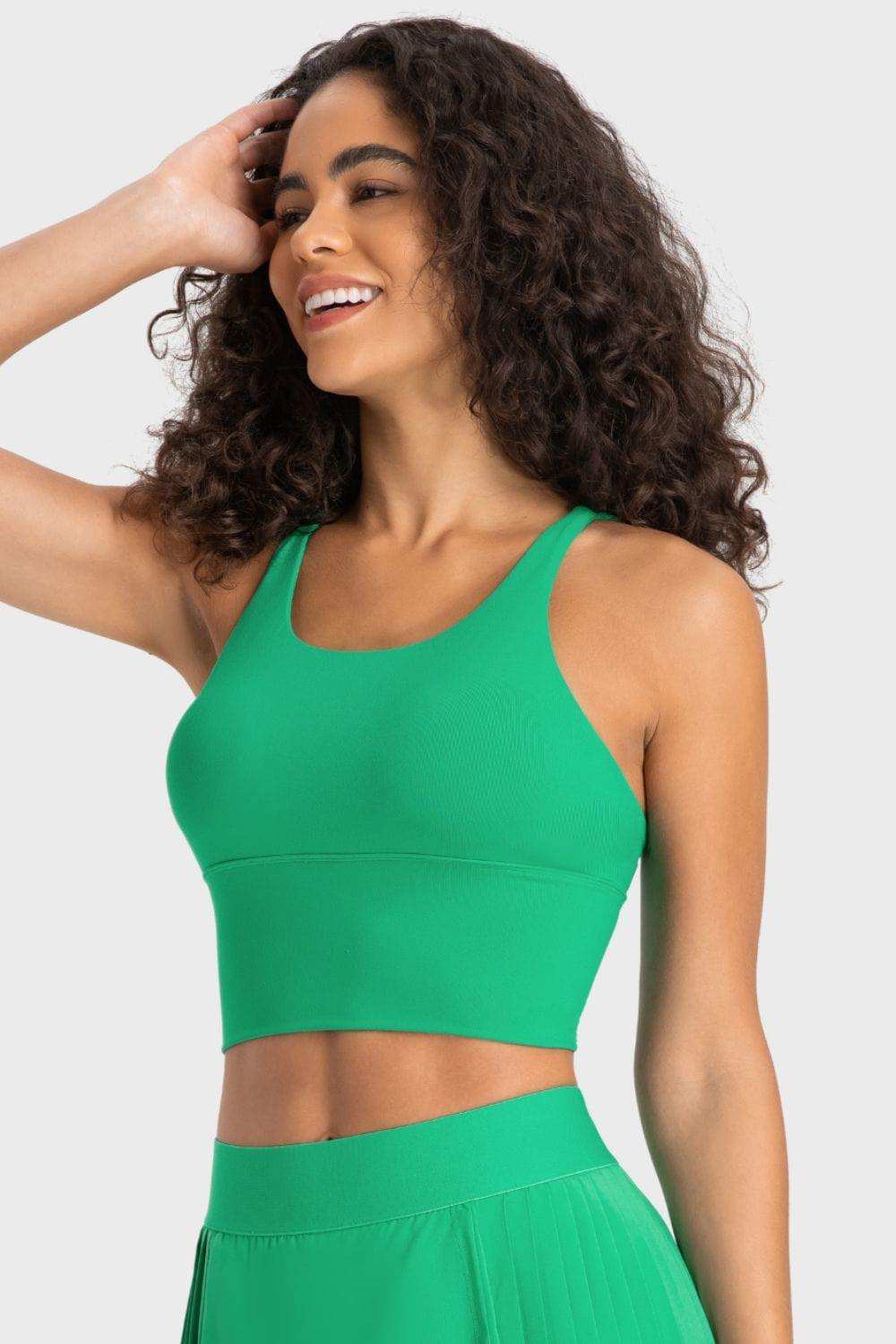 Crisscross Back Ladder Detail Sports Bra - Trendsi - Flyclothing LLC