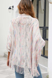 Fringe Detail Printed Poncho - Trendsi - Flyclothing LLC