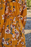 Double Take Full Size Floral Tie Back Flounce Sleeve Dress - Trendsi - Flyclothing LLC