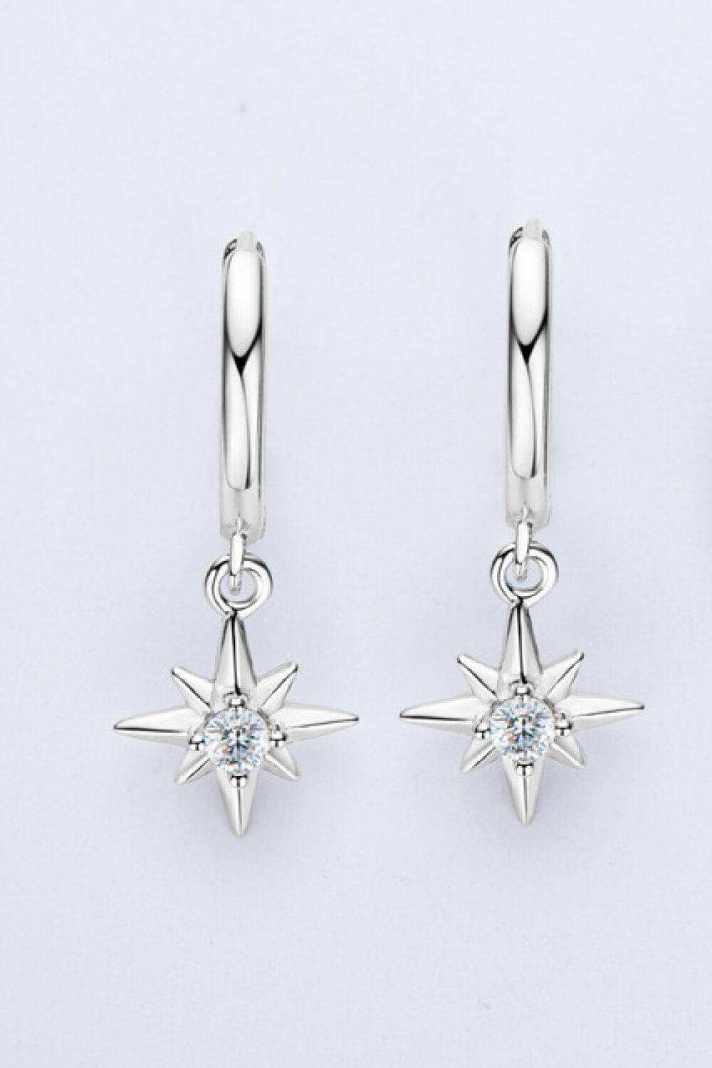 Moissanite Star Drop Earrings - Trendsi - Flyclothing LLC