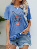 Easter Bunny Graphic Round Neck T-Shirt - Trendsi - Flyclothing LLC